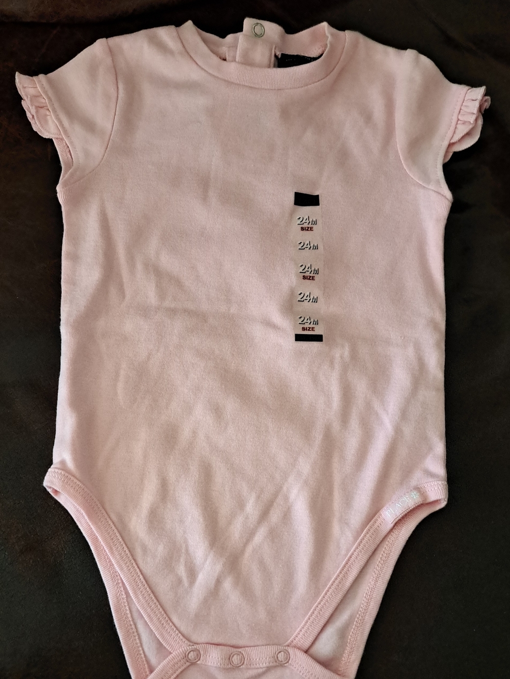 The Children's Place 24M Classic Pink Baby One-Piece Bodysuit with Ruffle Sleeve